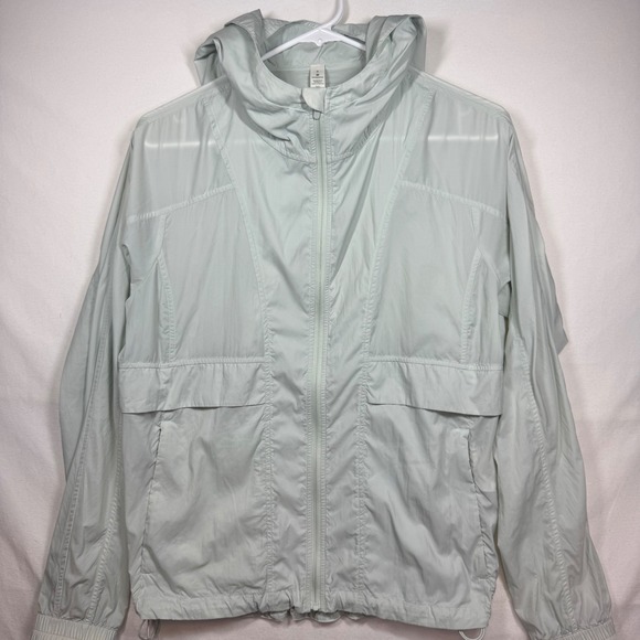 lululemon athletica Jackets & Blazers - Lululemon Hood Lite Packable Windbreaker Jacket Light Aqua Athleisure Women Sz 6